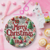 Merry Christmas Holiday Plate Pappteller (Party)