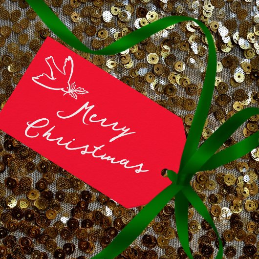 MERRY CHRISTMAS Holiday Simple Dove CUSTOM Geschenkanhänger