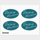 MERRY CHRISTMAS Holiday Simple Dove CUSTOM Ovaler Aufkleber (Blatt)