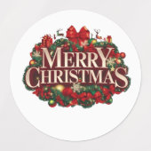 Merry Christmas Holiday Stickers Etiketten (Design 1)