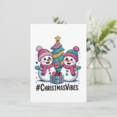 Merry Christmas Holiday Vibes Feiertagskarte (Stehend Vorderseite)