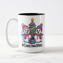 Merry Christmas Holiday Vibes Zweifarbige Tasse