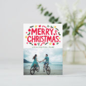 MERRY CHRISTMAS Holiday Xmas CUSTOM FOTO Postkarte (Stehend Vorderseite)