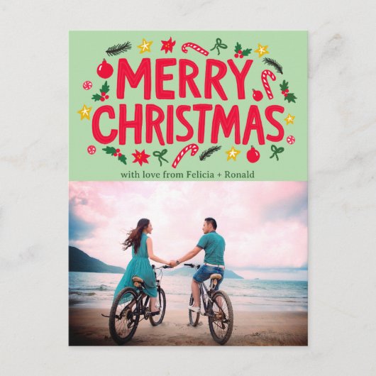 MERRY CHRISTMAS Holiday Xmas CUSTOM FOTO Postkarte (Vorderseite)