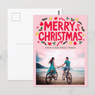 MERRY CHRISTMAS Holiday Xmas CUSTOM FOTO Postkarte