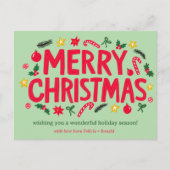 MERRY CHRISTMAS Holiday Xmas CUSTOM Postkarte (Vorderseite)