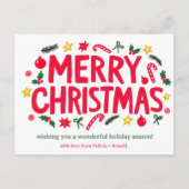 MERRY CHRISTMAS Holiday Xmas CUSTOM Postkarte (Vorderseite)