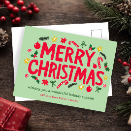 MERRY CHRISTMAS Holiday Xmas CUSTOM Postkarte