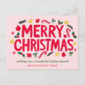 MERRY CHRISTMAS Holiday Xmas CUSTOM Postkarte (Vorderseite)