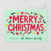 MERRY CHRISTMAS Holiday Xmas CUSTOM Postkarte (Vorderseite)