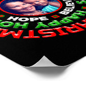 Merry Christmas Holidays Family Photo  Poster (Ecke)