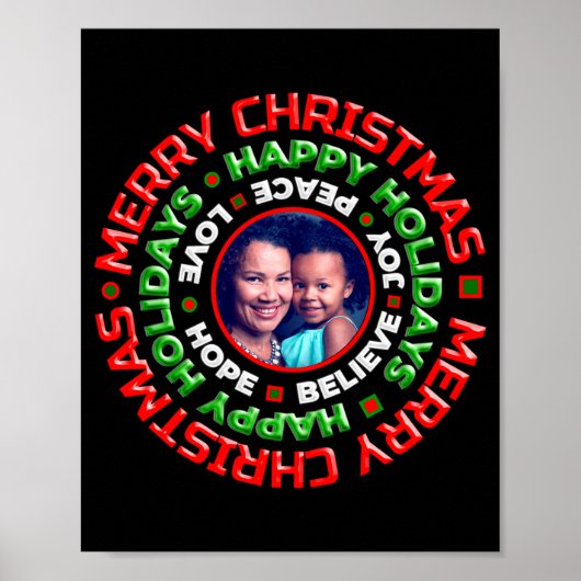 Merry Christmas Holidays Family Photo  Poster (Vorne)