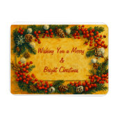 Merry Christmas Holly Magnet (Horizontal)
