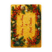 Merry Christmas Holly Magnet (Vertikal)