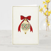 Merry Christmas Holly Ornament Karte (Gelbe Blume)