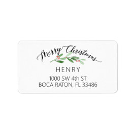 Merry Christmas Holly Rücksendeadresse Label Adressaufkleber