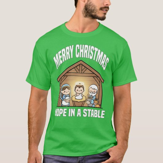 MERRY CHRISTMAS HOPE IN A STABLE Ba boy T-Shirt (Vorderseite)