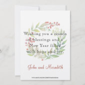 Merry Christmas Horse in Santa Hat Greeting Card Einladung (Rückseite)