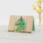 MERRY CHRISTMAS HORSE WREATH CARD KARTE (Gelbe Blume)