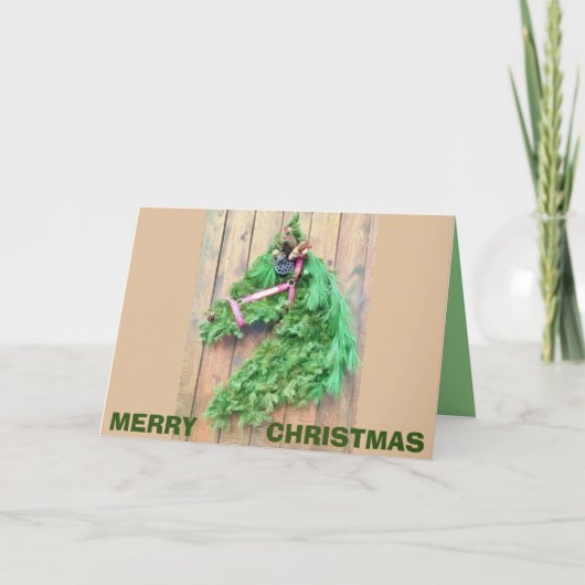 MERRY CHRISTMAS HORSE WREATH CARD KARTE (Vorderseite)