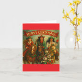 Merry Christmas Horses and Friends Karte (Gelbe Blume)