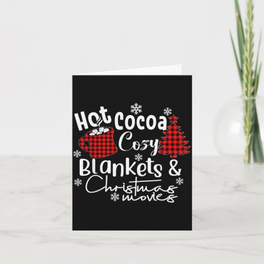 Merry Christmas Hot Cocoa Cozy Blankets & Chri Karte (Vorderseite)