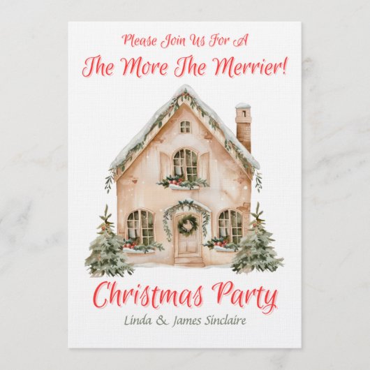Merry Christmas House Party Einladung (Vorderseite)