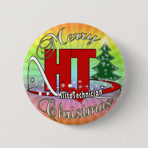 MERRY CHRISTMAS HT HISTOTECHNICIAN BUTTON