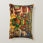 Merry Christmas human unit funny robot holiday pre Dekokissen (Rückseite(Vertikal))