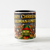 Merry Christmas human unit funny robot holiday to Tasse (Zentrum)