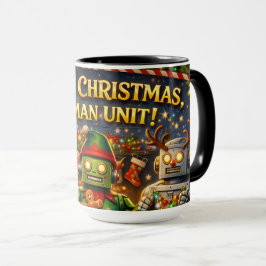 Merry Christmas human unit funny robot holiday to Tasse
