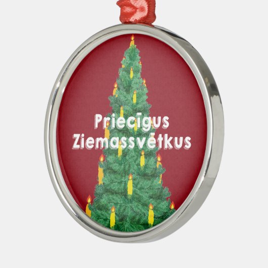 Merry Christmas III Priecīgus Ziemassvētkus Silbernes Ornament (Links)