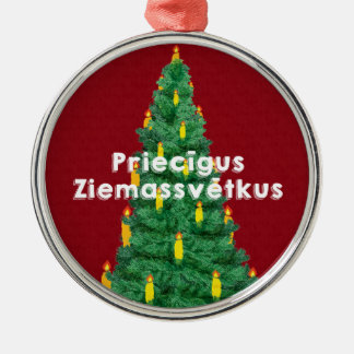 Merry Christmas III Priecīgus Ziemassvētkus Silbernes Ornament