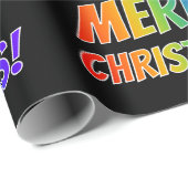 "MERRY CHRISTMAS!" im Fun Rainbow Text Geschenkpapier (Rolleneckpunkt)