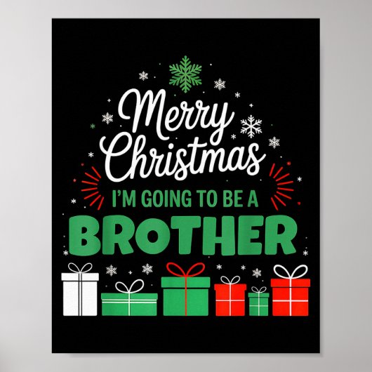 Merry Christmas I'm Going To Be An Brother Pregnan Poster (Vorne)