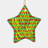 Merry Christmas in 8 langs and Happy Holiday Keramik Ornament (Rechts)