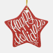Merry Christmas in 8 langs and Happy Holiday Keramik Ornament (Hinten)
