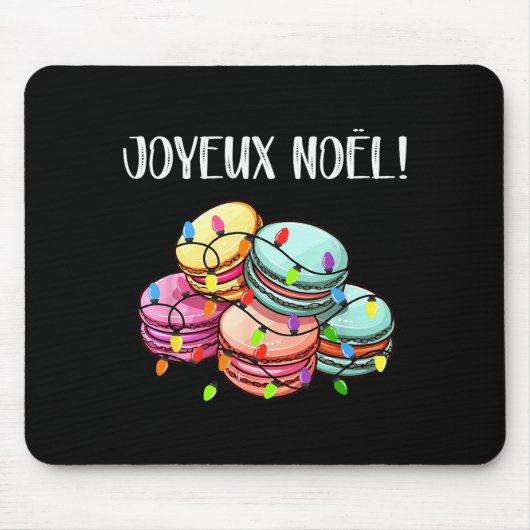 Merry Christmas In French _ Macarons Joyeux Noel  Mousepad (Vorne)