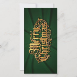 Merry Christmas in goldener Ornament Schrift Feiertagskarte