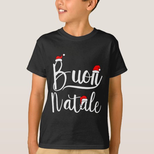 Merry Christmas In Italian Buon Natale T-Shirt (Vorderseite)