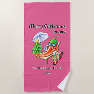 Merry Christmas in July Custom Family Summer Party Strandtuch