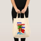 Merry Christmas in July, Xmas Hat Pineapple Tragetasche (Vorderseite (Produkt))