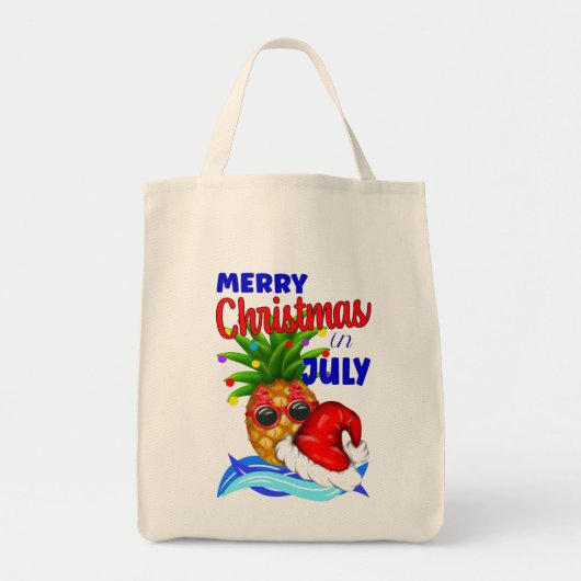 Merry Christmas in July, Xmas Hat Pineapple Tragetasche (Vorne)