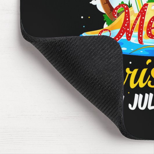 Merry Christmas In July Y'all Funny Beach Summer C Mousepad (Ecke)