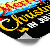 Merry Christmas In July Y'all Funny Beach Summer C Poster (Ecke)