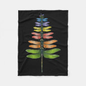Merry Christmas Insect Dragonfly Xmas Tree  Fleecedecke (Vorderseite)
