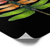 Merry Christmas Insect Dragonfly Xmas Tree Poster (Ecke)