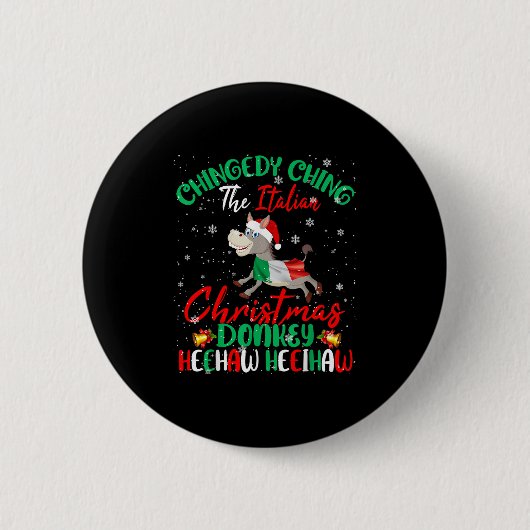 Merry Christmas Italian Funny Italian Santa Heehaw Button (Vorderseite)