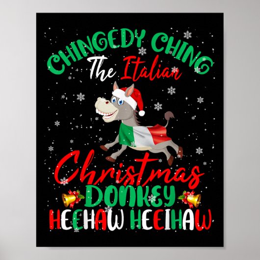 Merry Christmas Italian Funny Italian Santa Heehaw Poster (Vorne)