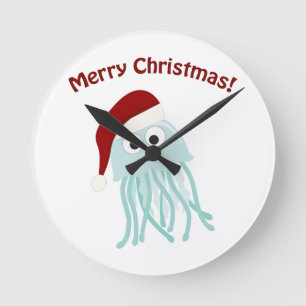 Merry Christmas! Jellyfish Runde Wanduhr